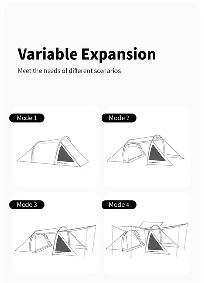 ShineTrip A491 Lightweight Double Camp Tunnel Tent Portable Large Space Multifunctional Sunscreen Oxford Motorcycle Travel Tent