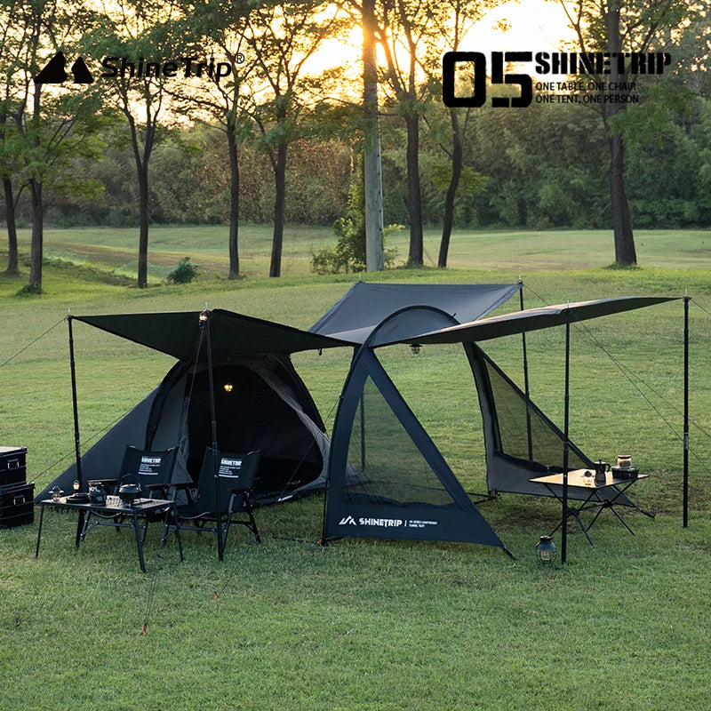 Outdoor Camping Tunnel Tent ShineTrip Portable Easy Setup Multi-Functional Oxford Fabric Easy Storage Motorcycle Travel Shelter