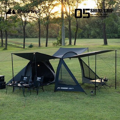 Outdoor Camping Tunnel Tent ShineTrip Portable Easy Setup Multi-Functional Oxford Fabric Easy Storage Motorcycle Travel Shelter