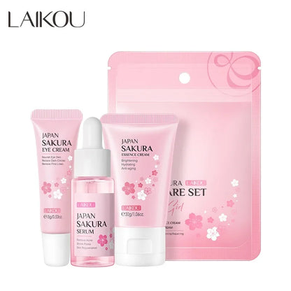 3pcs/Set LAIKOU Vitamin C Facial Set for Hydrating Moisturizing Whitening and Brightening