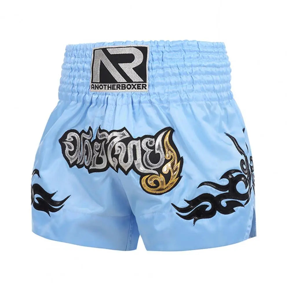 Sports Boxing Shorts Women Men High Elasticity Breathable Muay Thai Cord Design Trunks Kickboxing Shorts