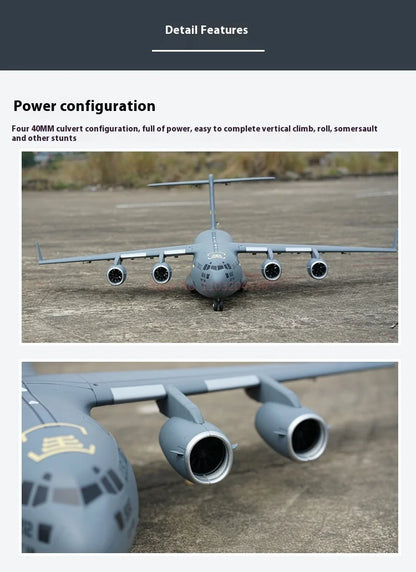 Xfly 40mm C17 Transport Aircraft Four Engine Jet Ducted Model Aircraft Rc Plane Electric Model Aircraft Assembly Fixed Wing