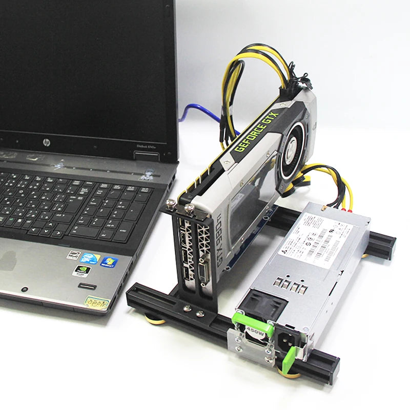 Laptop external graphics card dock mini pcie to pciex16 riser card set bracket + riser card + GPU power cable + power supply