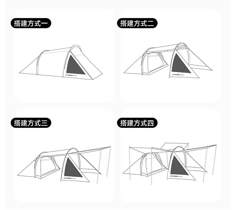 Outdoor Camping Tunnel Tent ShineTrip Portable Easy Setup Multi-Functional Oxford Fabric Easy Storage Motorcycle Travel Shelter