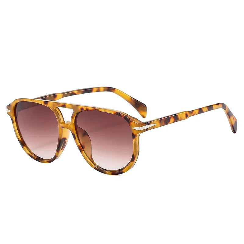 SO&EI Retro Double Bridges Pilot Men Rivets Sunglasses Fashion Brand Designer Women Luxury Sun Glasses Blue Orange Shades UV400