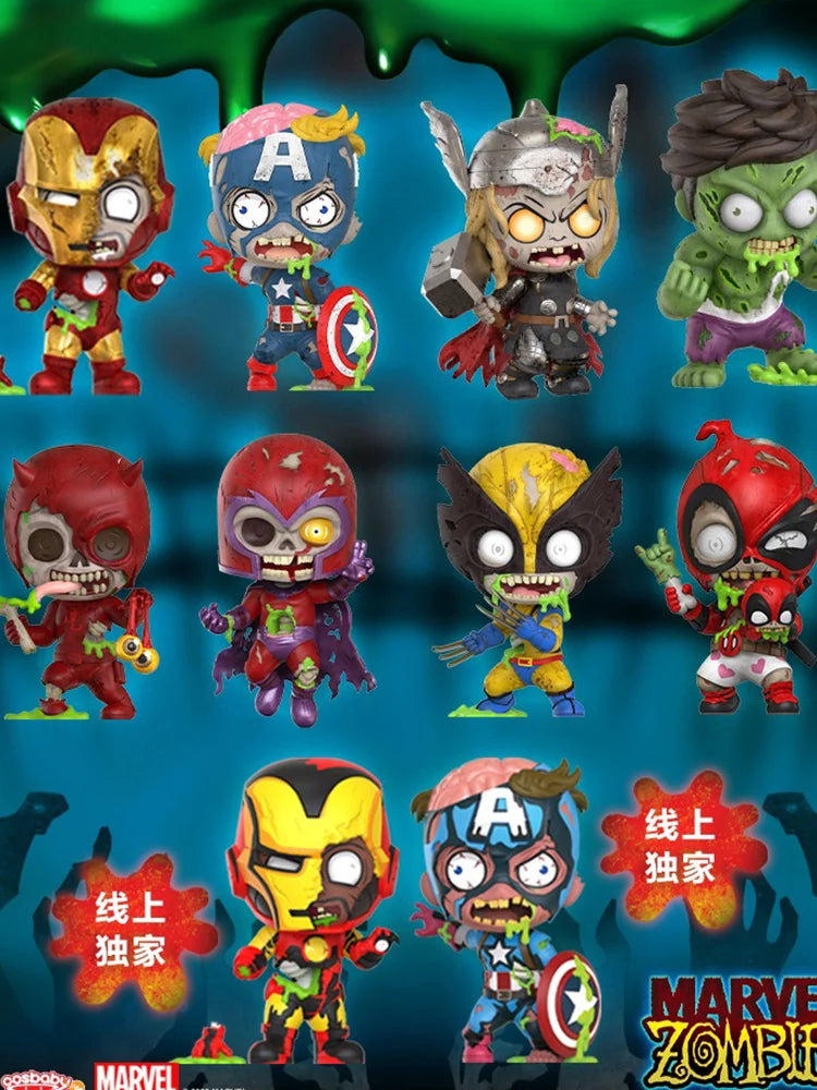 HotToys Marvel Zombie IronMan Captain American Deadpool Wolverine Hulk Doctor Strange Daredevil Magneto Mini Figurine Model