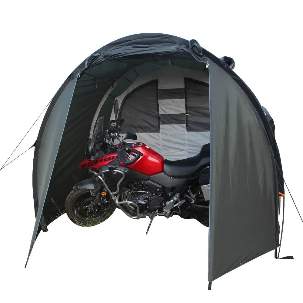 XDS2025 Newest Model, Windproof And Rainproof Portable Covered Turbo Tent Camping Motorcycle Tent