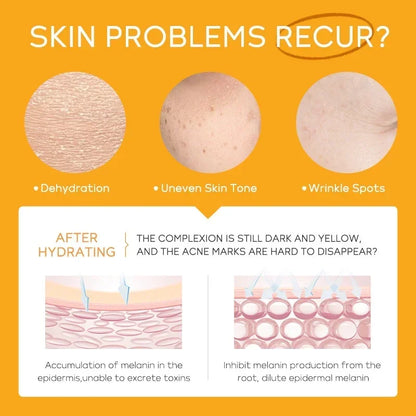 3pcs/Set LAIKOU Vitamin C Facial Set for Hydrating Moisturizing Whitening and Brightening