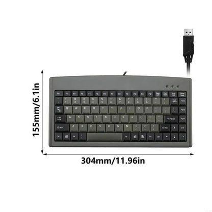 USB Wire Mini 88Key Ergonomic Keyboard Waterproof Keyboards for Office Cashier Industrial Use Durability Build Keyboard F19E