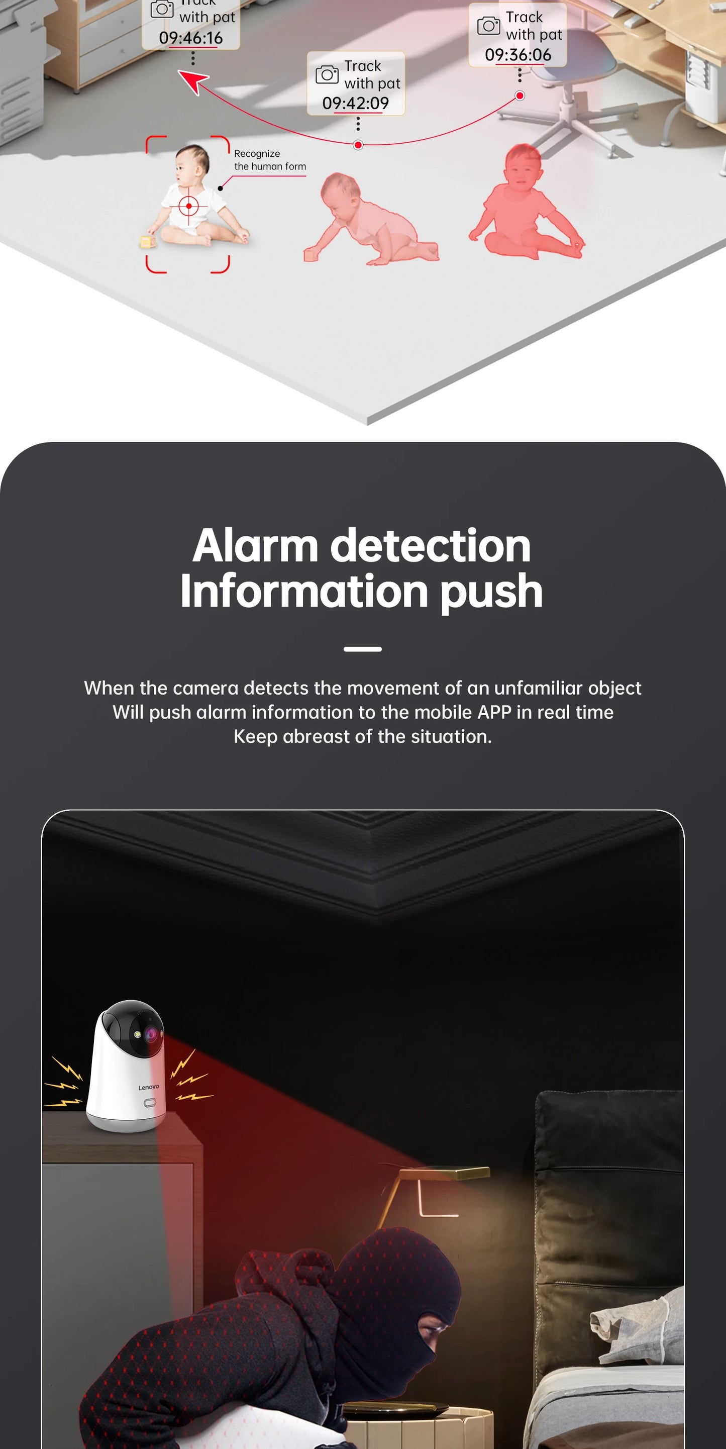 Lenovo 3MP HD WiFi Camera Smart Home Indoor IP Surveillance Camera Auto Tracking Security CCTV Surveillance Smart Baby Monitor