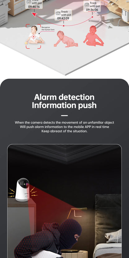 Lenovo 3MP HD WiFi Camera Smart Home Indoor IP Surveillance Camera Auto Tracking Security CCTV Surveillance Smart Baby Monitor