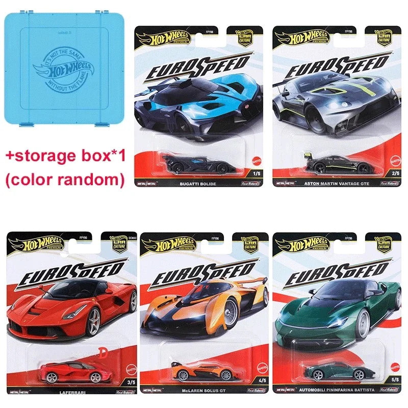 Original Hot Wheels Premium Car Culture EuroSpeed Toys for Boys 1/64 Diecast LaFerrari Bugatti Bolide Mclaren Aston Martin Gift