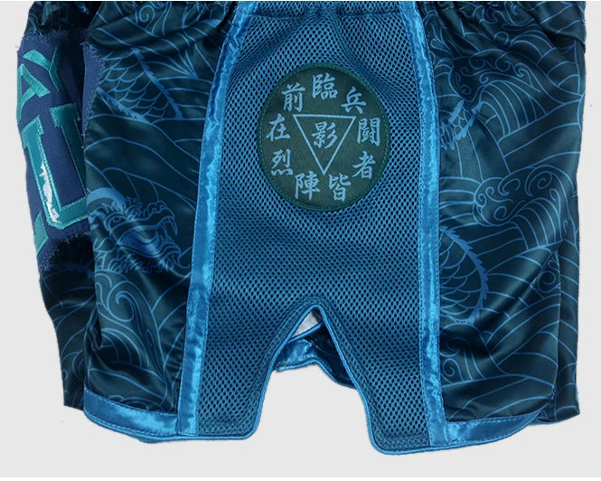 FLUORY Style Muay Thai Shorts Print Free Combat Mixed Martial Arts Boxing Training Match Pants Leisure Style