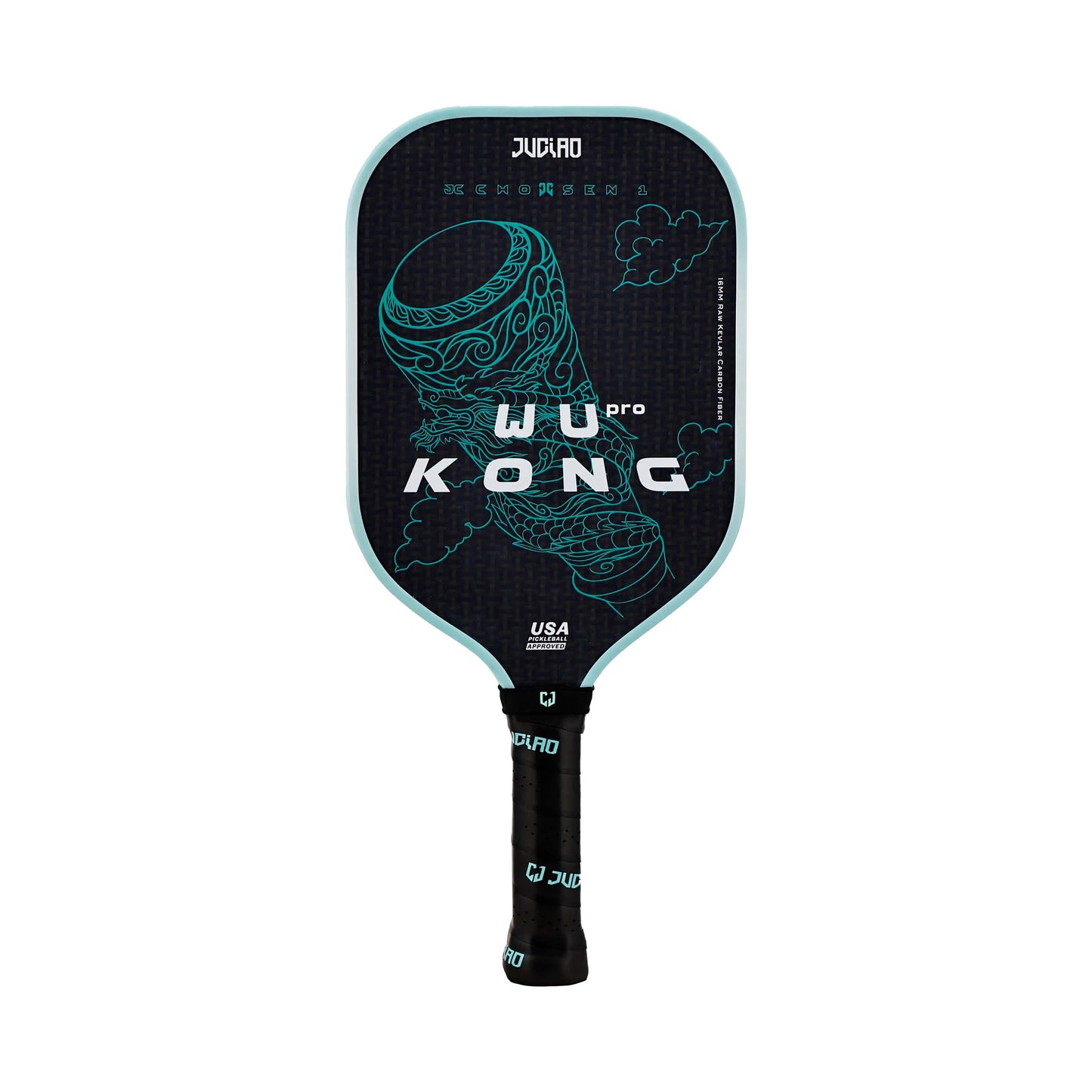 Juciao USAPA Approved Kevlar Carbon Fiber Pickleball Paddle Thermoformed Unibody Spin Textured Surface With Foam Edge Pickleball