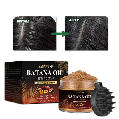 150g Batana Oil Scalp Scrub for Strengthening Hair Deep Cleaning Nourishing Soothing Shampoo for Sensitive Scalp Hair Care