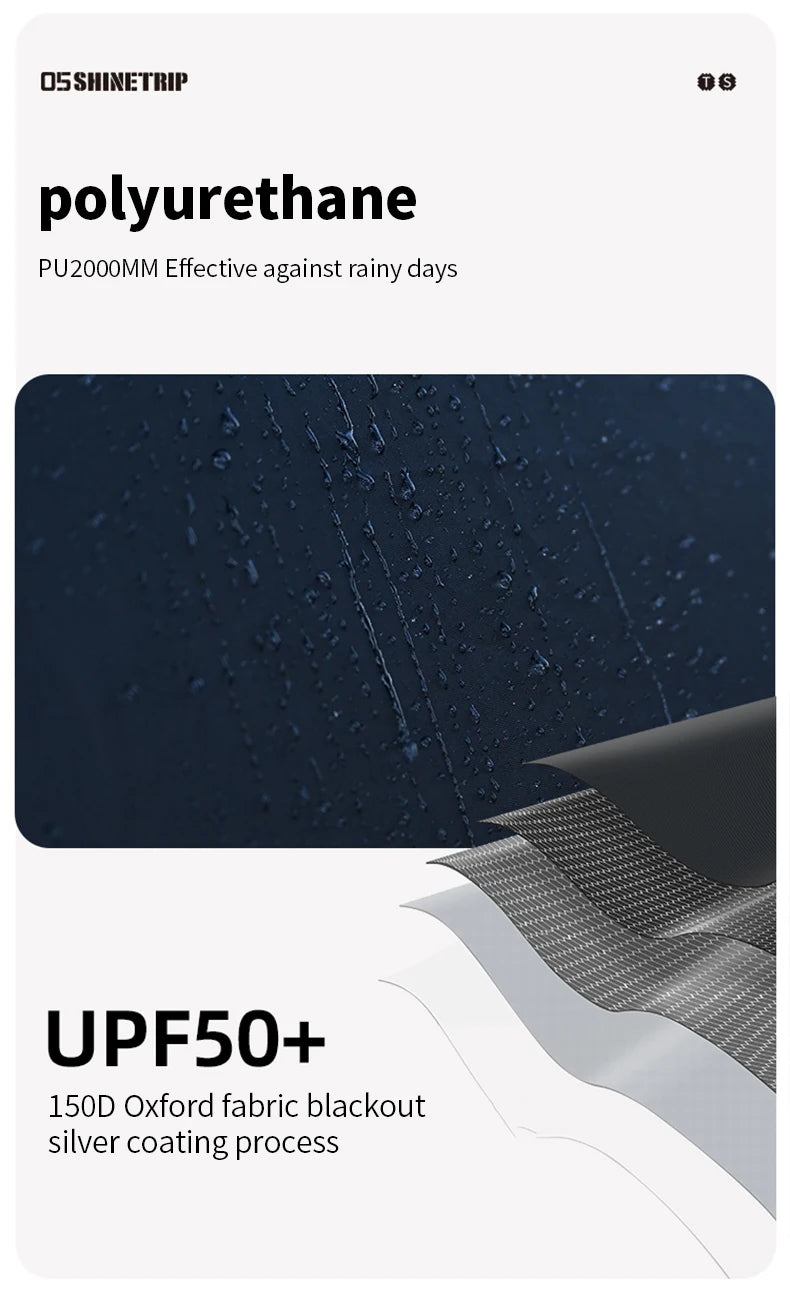 ShineTrip A491 Lightweight Double Camp Tunnel Tent Portable Large Space Multifunctional Sunscreen Oxford Motorcycle Travel Tent