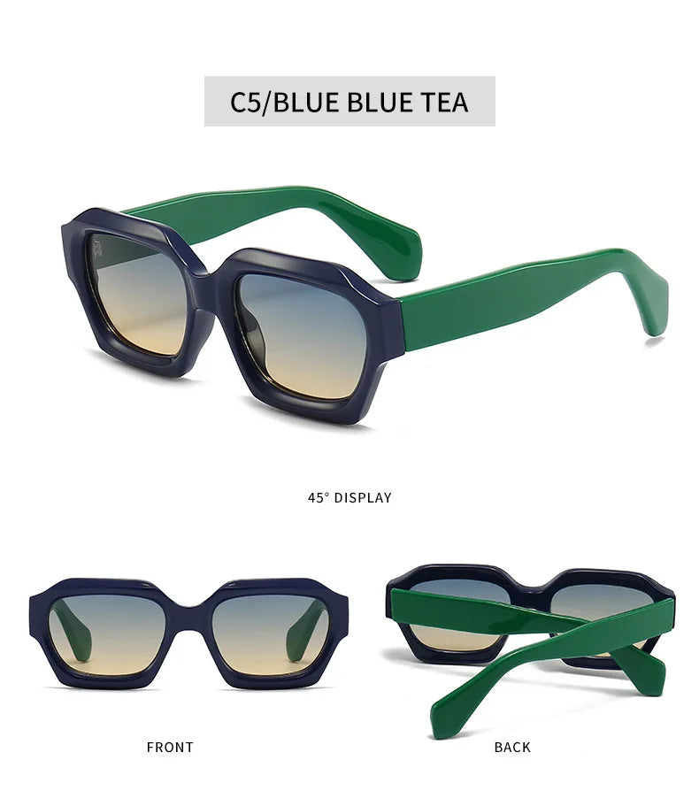 Fashion Square Sunglasses New Woman Luxury Brand Small Rectangle Sun Glasses Female Gradient Eyewear UV400 Oculos De Sol