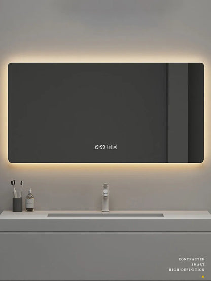 Rectangle Smart Mirror Touch Screen LED Bathroom Mirrors High Definition Anti Fog Wall Mounted Lighted Mirror Espejos De Baño