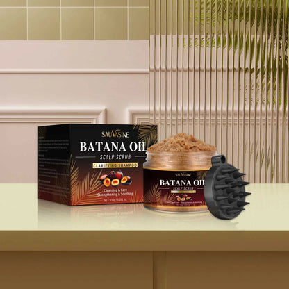 150g Batana Oil Scalp Scrub for Strengthening Hair Deep Cleaning Nourishing Soothing Shampoo for Sensitive Scalp Hair Care