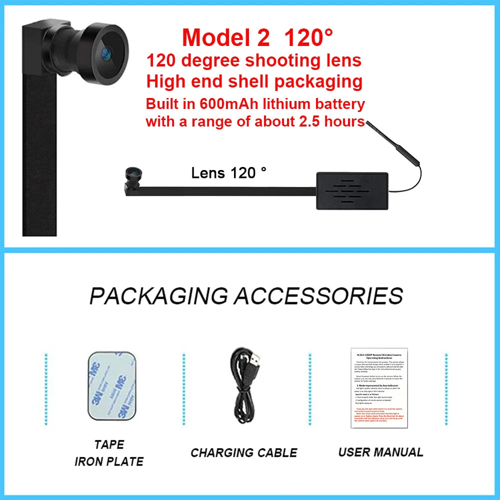 4K DIY wireless WiFi 2.0MP camera supports remote real-time broadcast via smartphone app. 1080P image quality 3 models available