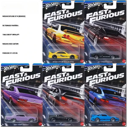 Original Hot Wheels Car Fast & Furious Toys for Boy 1/64 Diecast Vehicle Nissan 350Z Porsche 911 GT3 RS Chevy Impala Tomaso Gift