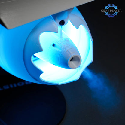 Turbojet Fan Style Single Head Mist Humidifier Blowing Feature RGB Lighting Effects for Bedroom Living Room Office Desk Air Humi