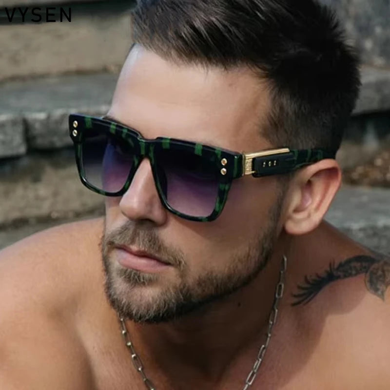 Oversized Classic Square Sunglasses Men 2025 Luxury Brand Design Vintage Trendy Rero Sun Glasses For Male Driving Eyewear UV400