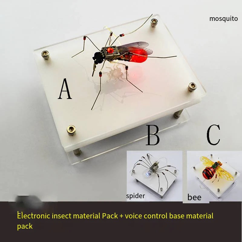 STEAM DIY Robotic Insects Science Invention Electronic Animal for School Competition Non-soldered DIY Kit Stem Toys Robot Animal