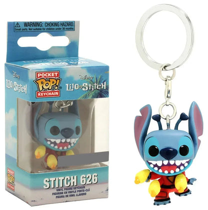 FUNKO POP Disney HULA STITCH ELVIS SLEEPING STITCH IN BATHTUB Summer STITCH Keychain Toy TIKI STITCH LILO SCRUMP Keyring Toys