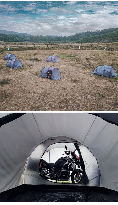 Motorcycle Hiking Tent Outdoor Camping Cloud Tourer Double Layers Motorcycle Storage 2 Man Tent  Ultralight Tent