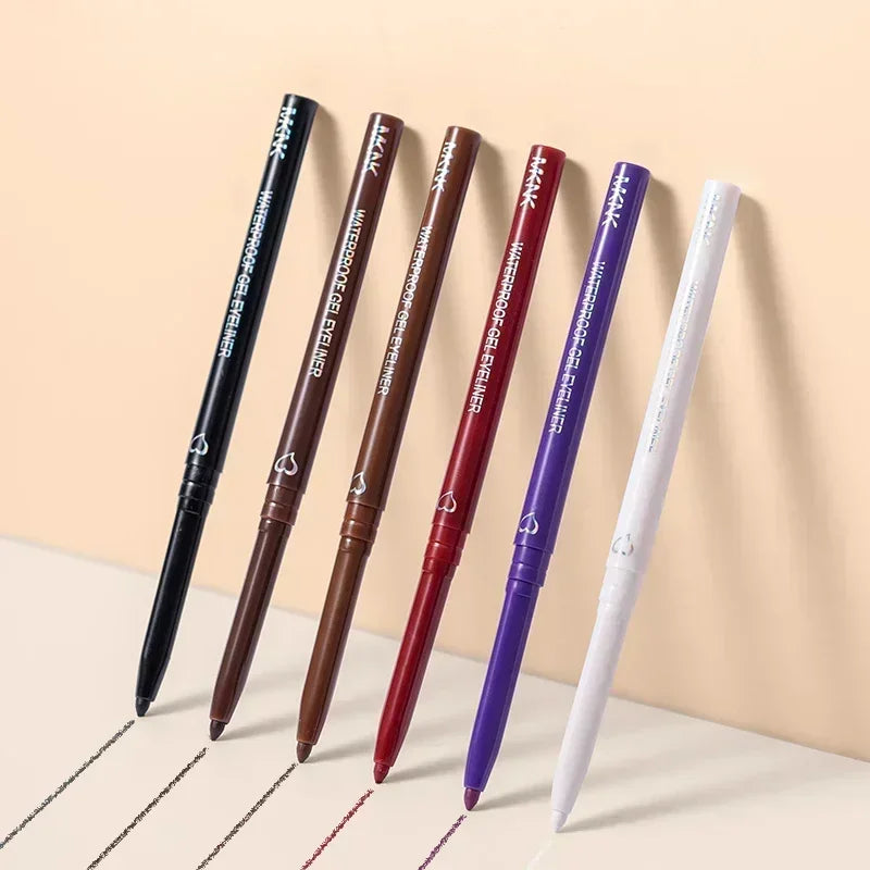 Waterproof Black Brown Eyeliner Pencils Smudge-Proof Long Lasting Easy To Wear Eye Liner Gel Matte Quick Drying Eyeliner Pen