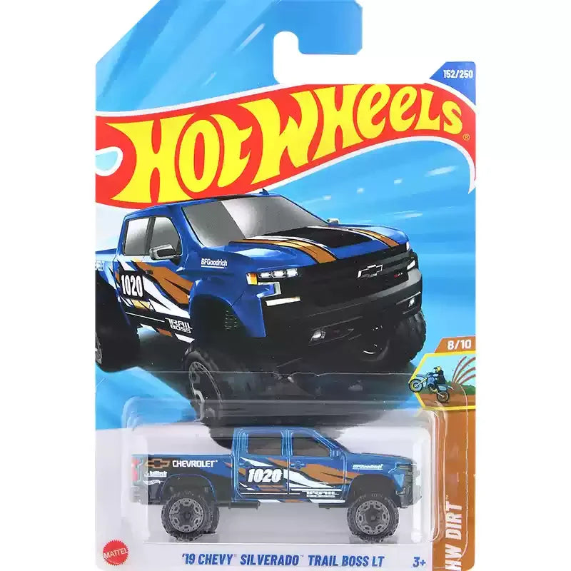2025H Original Hot Wheels Car 19 Chevy Silverado Trail Boss LT 1/64 Diecast Vehicles Metal Model Carro Toy for Boy Birthday Gift