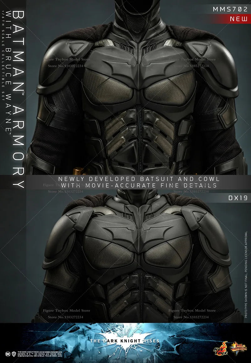 HOTTOYS HT MMS702 1/6 Batman Armory With Bruce Wane Action Figure Transparent Display Platform Decoration 12" Full Set Soldier
