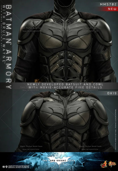 HOTTOYS HT MMS702 1/6 Batman Armory With Bruce Wane Action Figure Transparent Display Platform Decoration 12" Full Set Soldier