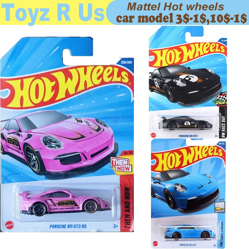 Original Hot Wheels Car Porsche 911 GT3 RS Toy for Boy 1/64 Diecast Vehicles Alloy Model Juguetes Collection Birthday Gift 2025L