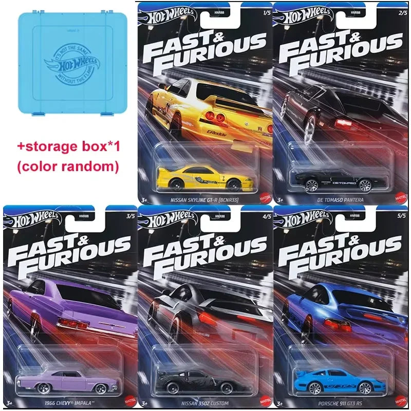 Original Hot Wheels Car Fast & Furious Toys for Boy 1/64 Diecast Vehicle Nissan 350Z Porsche 911 GT3 RS Chevy Impala Tomaso Gift