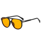 SO&EI Retro Double Bridges Pilot Men Rivets Sunglasses Fashion Brand Designer Women Luxury Sun Glasses Blue Orange Shades UV400