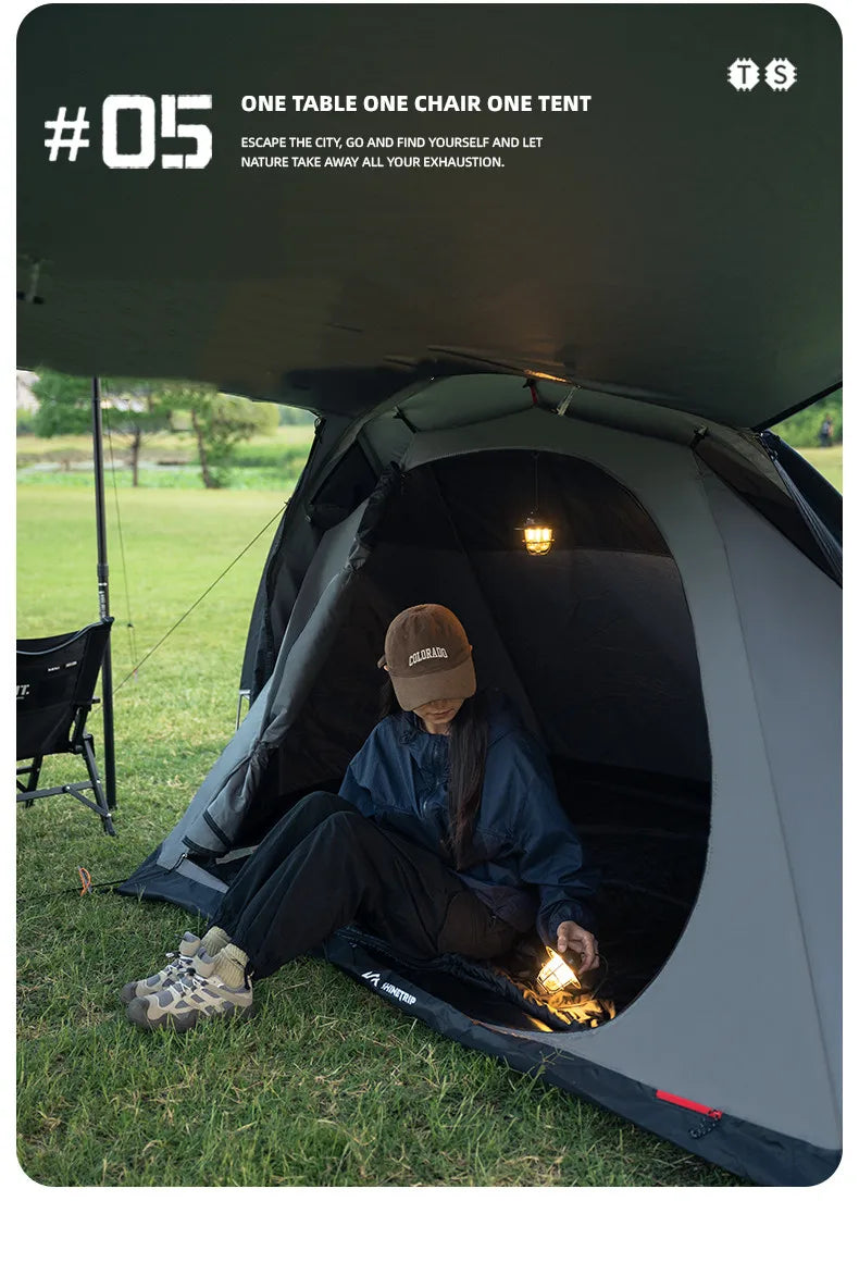 Outdoor Camping Tunnel Tent ShineTrip Portable Easy Setup Multi-Functional Oxford Fabric Easy Storage Motorcycle Travel Shelter