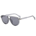 SO&EI Retro Double Bridges Pilot Men Rivets Sunglasses Fashion Brand Designer Women Luxury Sun Glasses Blue Orange Shades UV400