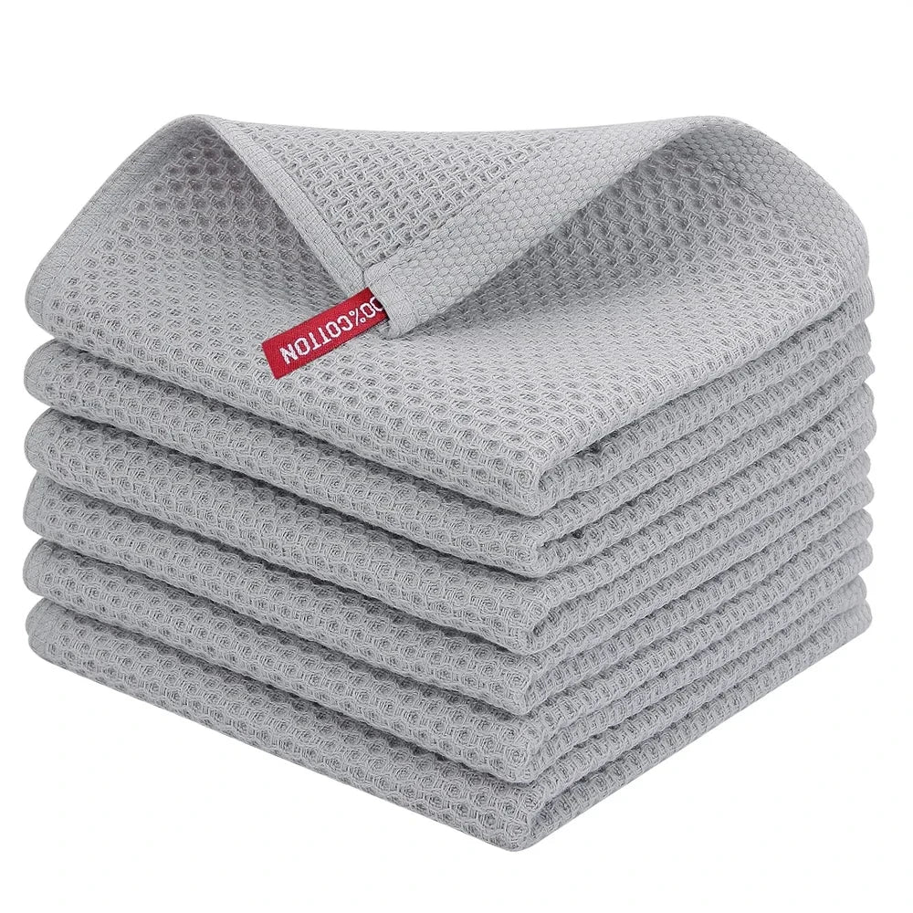 Olanly Cotton Towel Soft Absorbent Dishcloth Kitchen Dish Towels Honeycomb Breathable Face Wash Towel Household Clean Wash Cloth