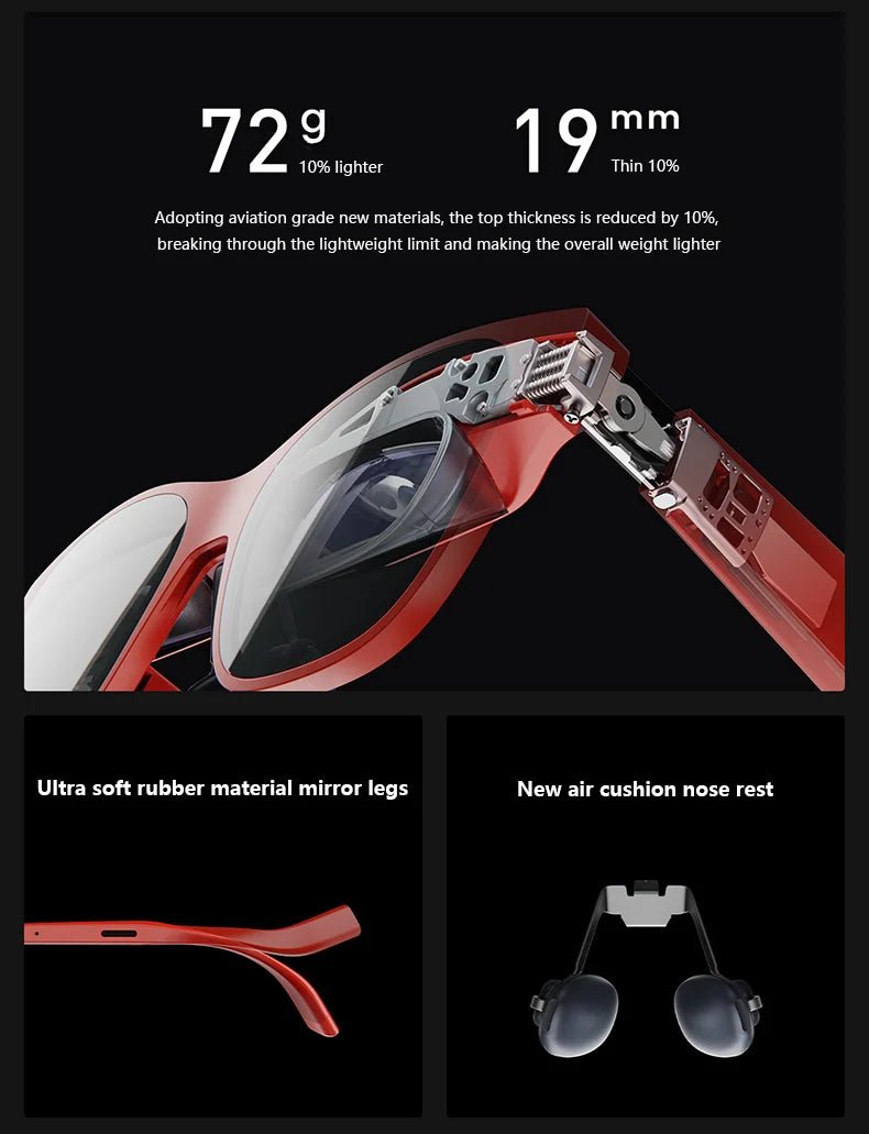 Original XREAL Air 2 Smart AR Glasses with Micro OLED Screen 120Hz 1080P 130 Inch Space Giant Screen Ultra Giant Screen Glass