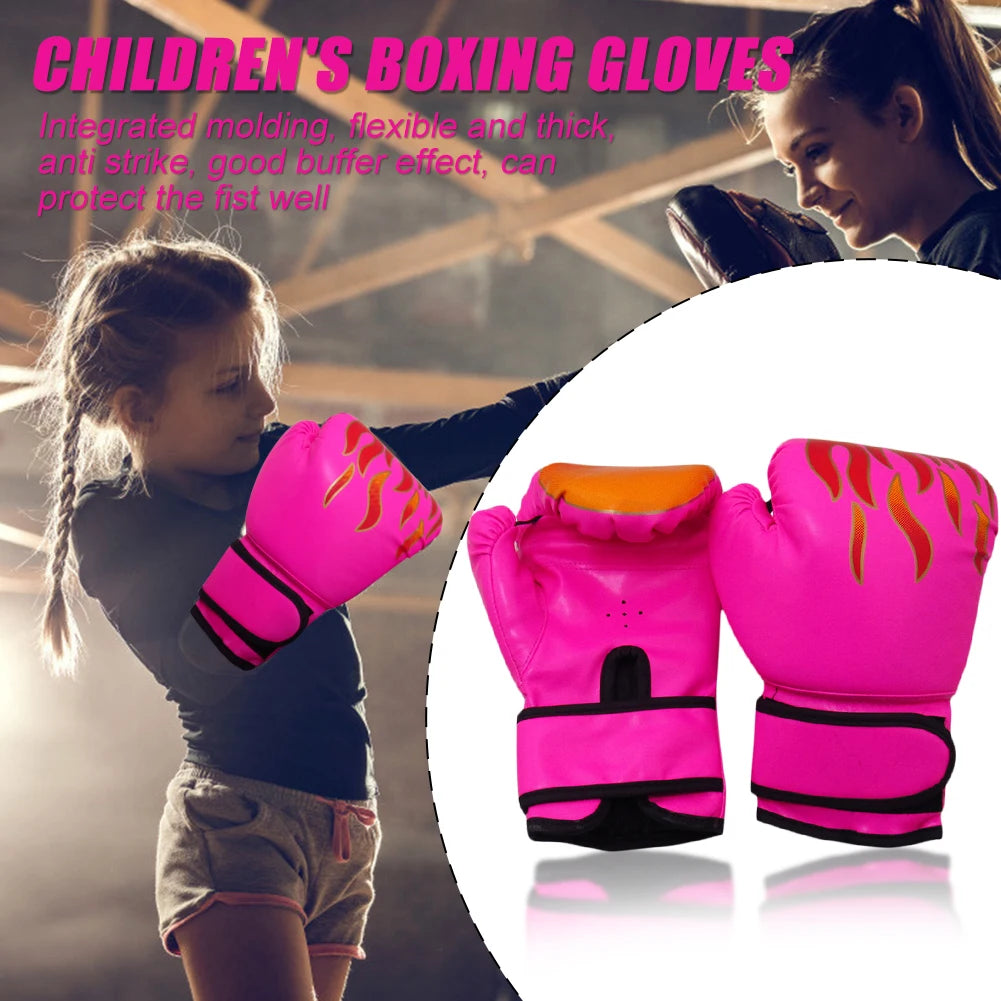2pcs Kickboxing Boxing Gloves Breathable Children Kids Muay Thai Fighting Gloves