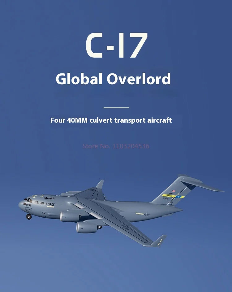 Xfly 40mm C17 Transport Aircraft Four Engine Jet Ducted Model Aircraft Rc Plane Electric Model Aircraft Assembly Fixed Wing