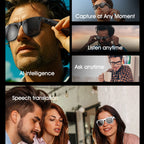 Smart Glasses for Men Women Translation Earphones AI Voice Assistant Sunglasses HD Camera Function Photo Video Music Glasses