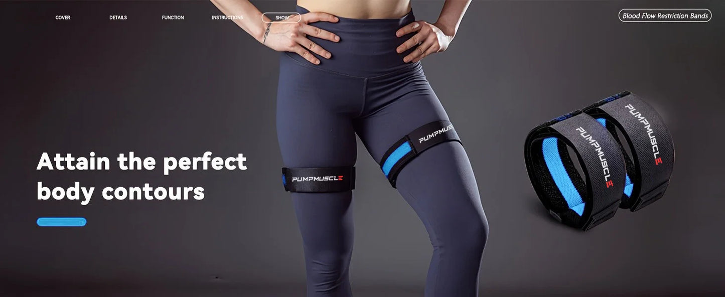 2pcs Adjustable Leg Blood Flow Restriction Bands – Enhance Muscle Growth & Strength, Ideal for Leg Workouts, Glute Exercises