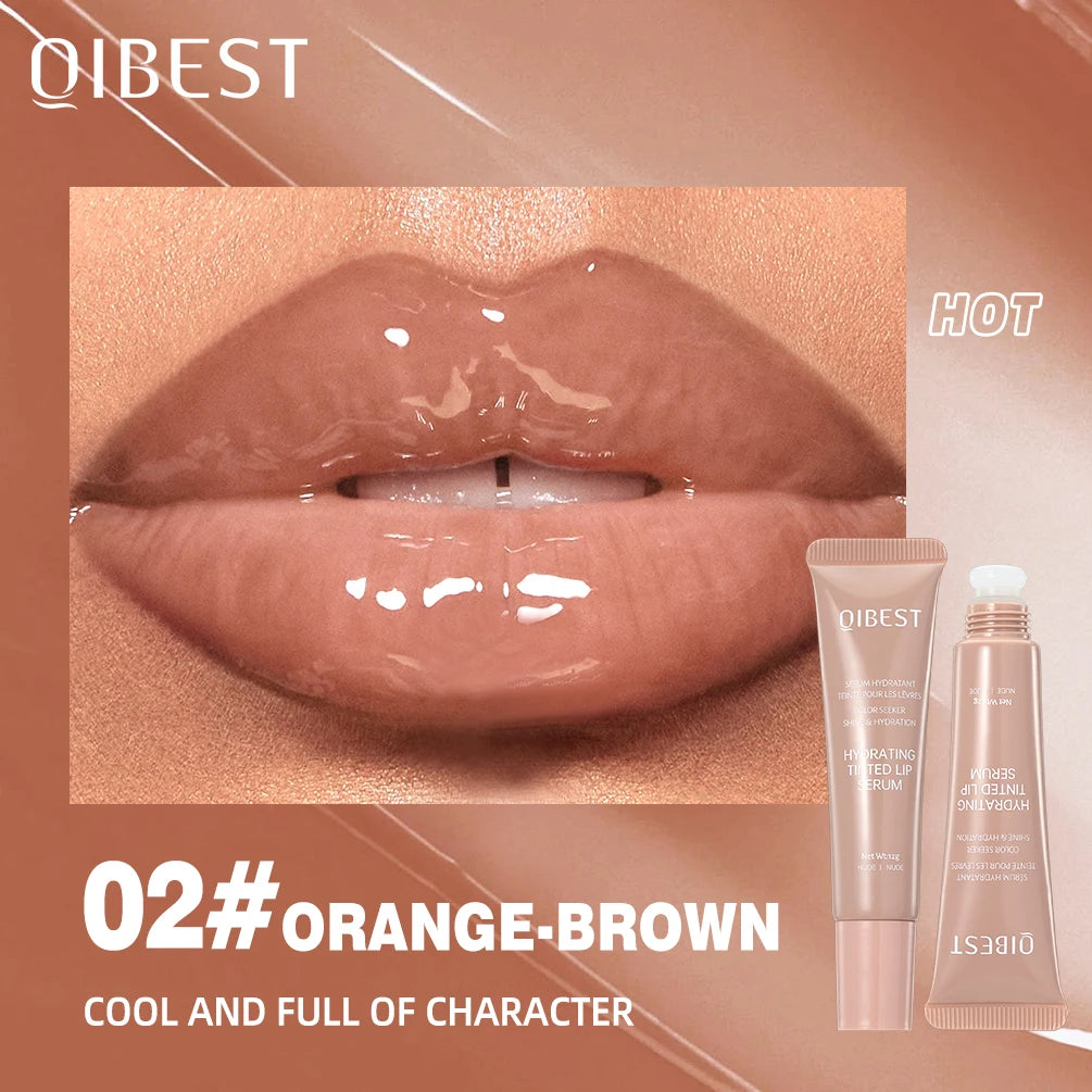 QIBEST Watery Crystal Clear Jelly Lip Oil Lip Balm Moisturizing Smoothing Lip Lines Jelly Pout Lip Gloss Glass Tinted Lip Glaze