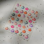2/1Pcs Pumkin Spider Web Nail Stickers Halloween Ghost Nail Art Decals Adhesive Gel Decals Sliders Tattoo Manicure Decorations