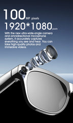 Smart Glasses for Men Women Translation Earphones AI Voice Assistant Sunglasses HD Camera Function Photo Video Music Glasses