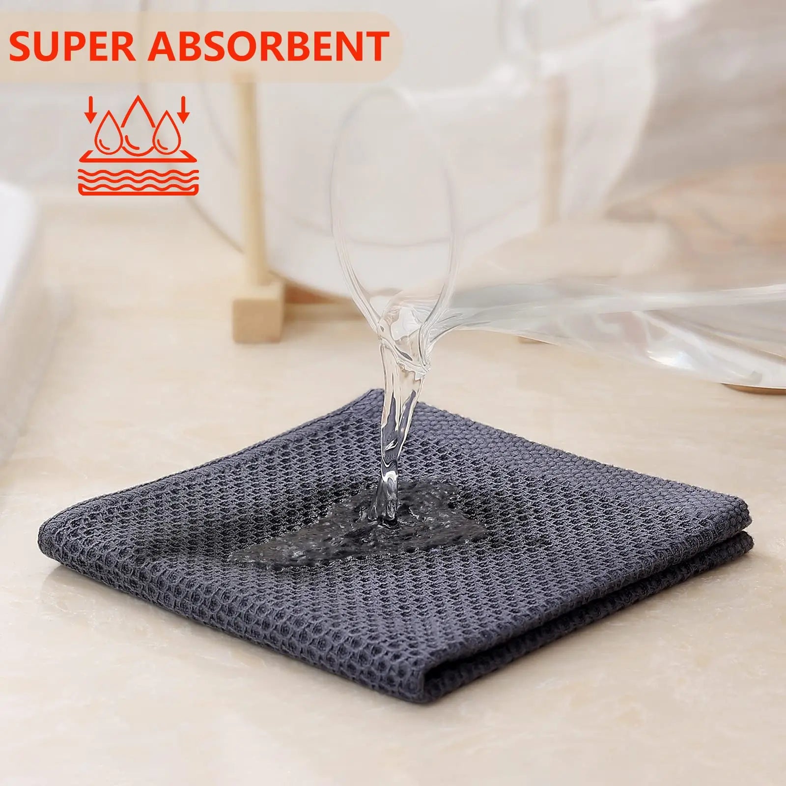 Olanly Cotton Towel Soft Absorbent Dishcloth Kitchen Dish Towels Honeycomb Breathable Face Wash Towel Household Clean Wash Cloth