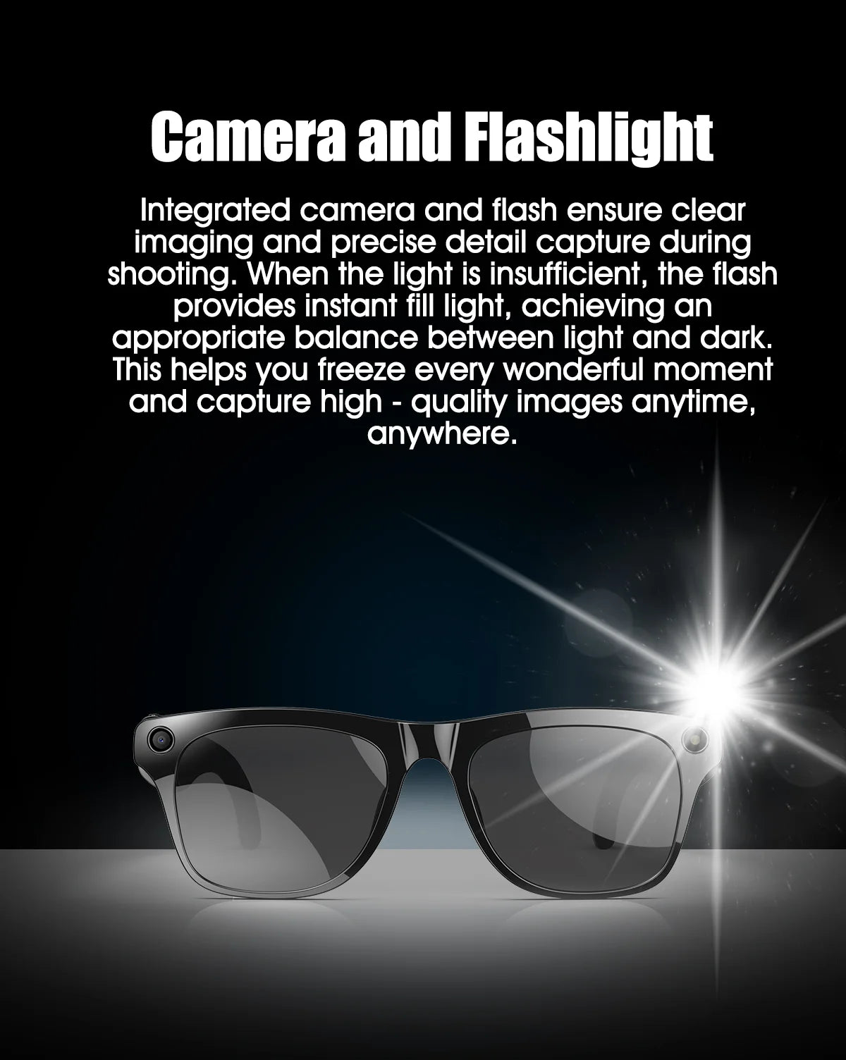 Smart Glasses for Men Women Translation Earphones AI Voice Assistant Sunglasses HD Camera Function Photo Video Music Glasses